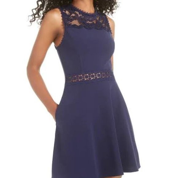 Speechless Juniors' Sleeveless Illusion Neckline - Picture 1 of 6
